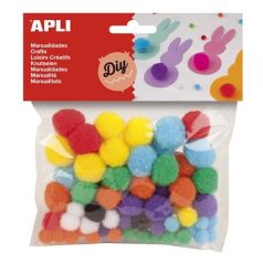 Pom-pom, APLI, Creative, 78 darabos, vegyes színek