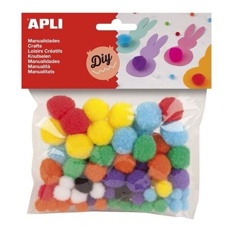 Pom-pom, APLI, Creative, 78 darabos, vegyes színek