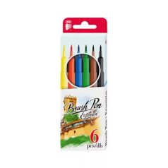   Filctollkészlet, ICO, Sünis, Brush Pen, ecsetiron, 6 színű
