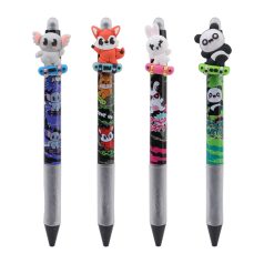   Zselés toll, NEBULÓ, radírozható, nyomógombos, Deszkás Állatok - DT-SKBA