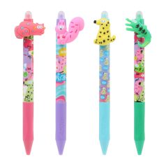   Zselés toll, NEBULÓ, radírozható, nyomógombos, Neon vicces állatok - DT-NVA