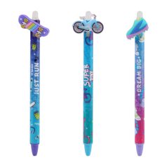   Zselés toll, NEBULÓ, radírozható, nyomógombos, Sport - DT-SP