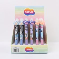   Zselés toll, NEBULÓ, radírozható, nyomógombos, Vicces cicák - DT-VC