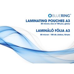 Lamináló fólia, BLUERING, A/3, 80 micron, 100 darabos