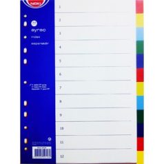 Elválasztó lap, OFFICIAL, A4, PP, 12 színregiszter