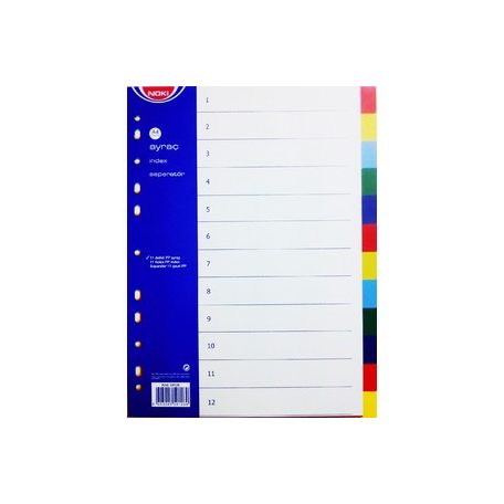 Elválasztó lap, OFFICIAL, A4, PP, 12 színregiszter