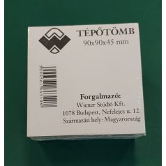   Tépőtömb, WS, fehér, 90×90×45 mm, kockablokk, kockatömb