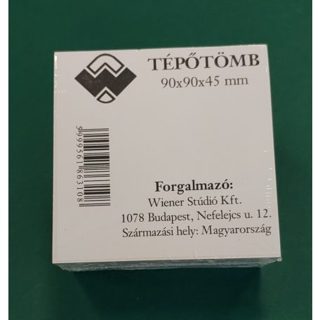 Tépőtömb, WS, fehér, 90×90×45 mm, kockablokk, kockatömb