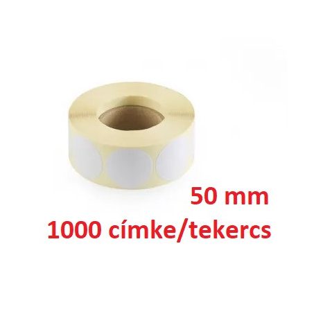 Etikett címke tekercses, JET, öntapadós körcímke, 50 mm átmérő