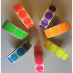   Etikett címke, JET, öntapadós körcímke, FLUO, 20 mm átmérő