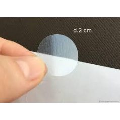  Etikett címke, JET, öntapadós körcímke, PP Clear, átlátszó, 20 mm átmérő