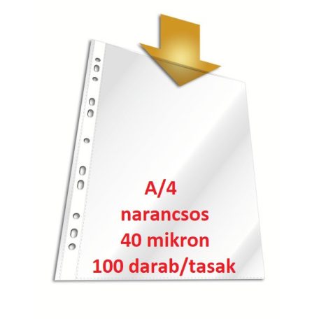Lefűzhető genotherm, PPB, narancsos, A/4, 40 mikron, 100 db/csg