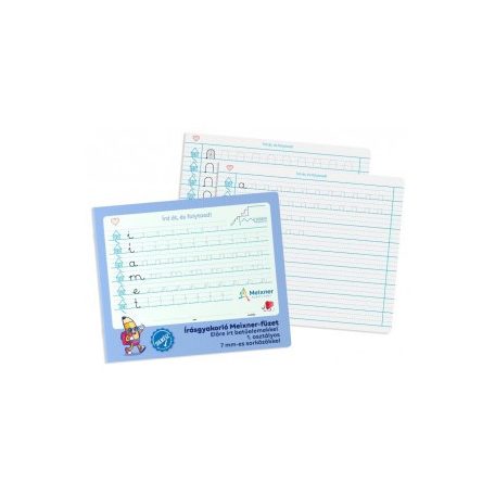 Iskolai füzet, ICO, Sünis, Meixner, 1. osztályos, előreírt betűelemekkel