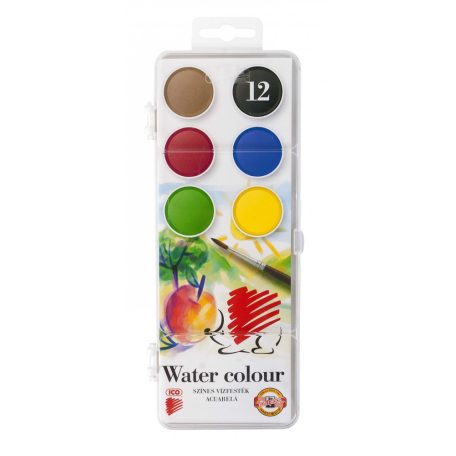 Vízfesték készlet, ICO, Sünis, 12 színű, 30 mm