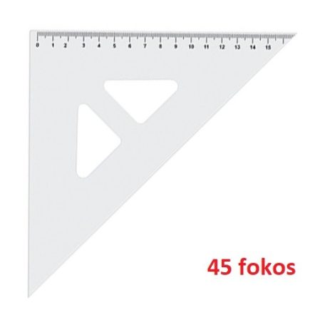 Háromszög vonalzó, KOH-I-NOOR, műanyag, 45º