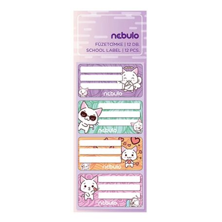 Füzetcímke, NEBULÓ, mintás, 12 darabos