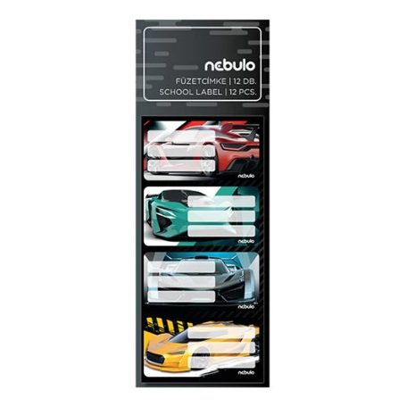 Füzetcímke, NEBULÓ, mintás, 12 darabos