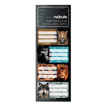 Füzetcímke, NEBULÓ, mintás, 12 darabos