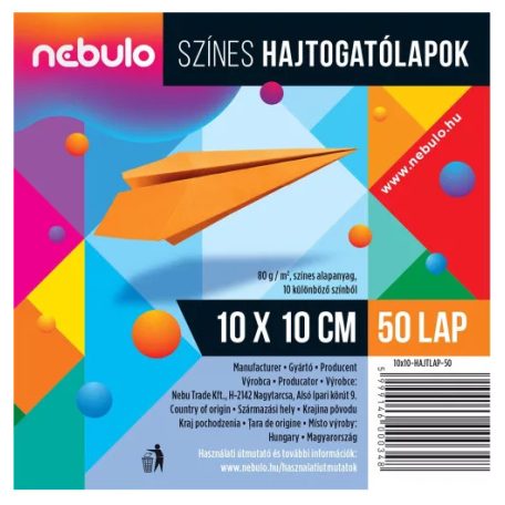 Hajtógatólap, NEBULÓ, 10×10 cm