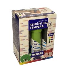   Temperafesték készlet, NEBULÓ, kenőfjes, 45 ml., 6 színű