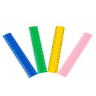Vonalzó, NEBULÓ, műanyag, színes, 16 cm