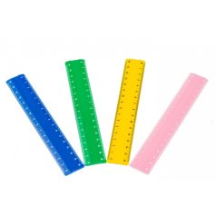 Vonalzó, NEBULÓ, műanyag, színes, 16 cm