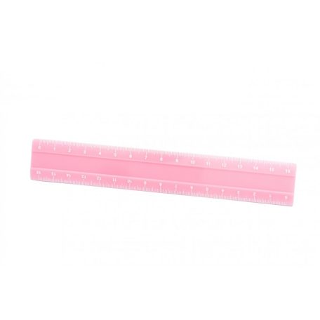 Vonalzó, NEBULÓ, műanyag, színes, 16 cm