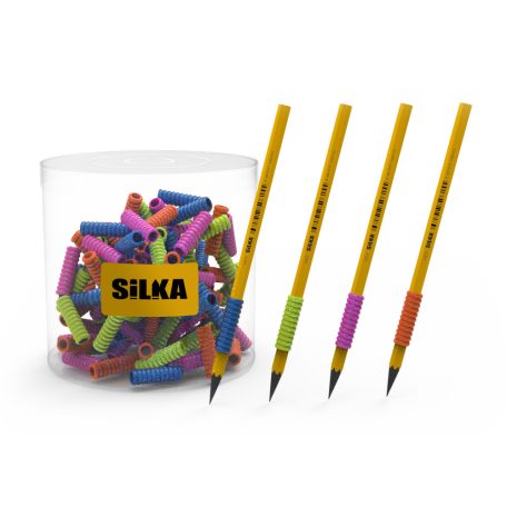 Ceruzafogó, fogássegítő, SILKA, szilikon, csillámos - ART.35S