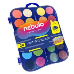   Vízfesték készlet, NEBULÓ, 24 színű, 30 mm-es festékgombokkal