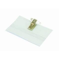   Névjegykártya kitűző, TREND, PP, csipeszes és biztosítótűs