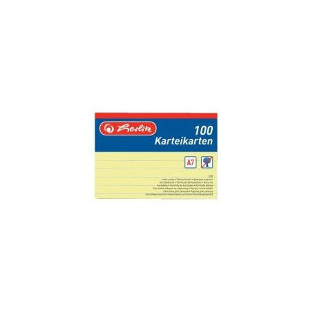 Tanulókártya, HERLITZ, A/7, 100 ív, színes, Kartotékkártya/Karteikarten