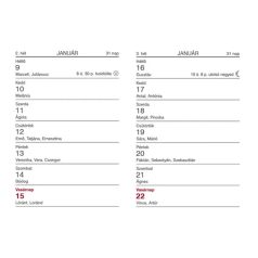 Zsebnaptár, ALISCA, A/7