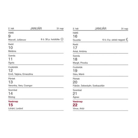 Zsebnaptár, ALISCA, A/7