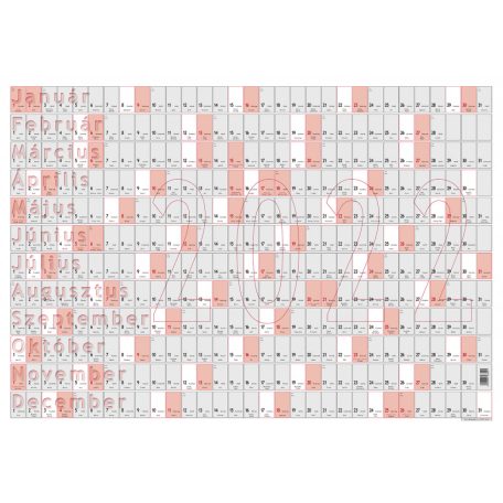 Plakátnaptár, VALK, - Éves tervező, 2 oldalas, álló, fekvő