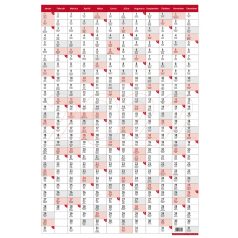   Plakátnaptár, VALK, - Éves tervező, 2 oldalas, álló, fekvő