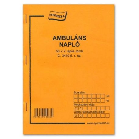 Ambuláns napló, NYOMELL - C. 3410-5/V
