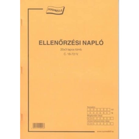 Ellenőrzési napló, NYOMELL - C.18-72/V