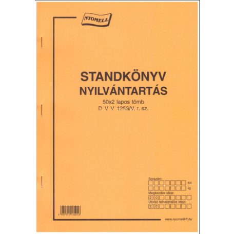 Standkönyv, NYOMELL, A/4-es, 50x2 példányos - D.V.V.1253/V
