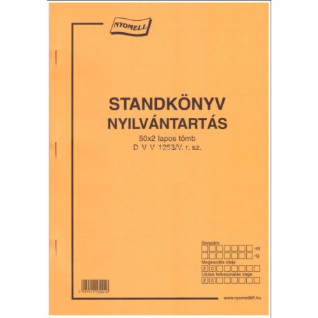 Standkönyv, NYOMELL, A/4-es, 50x2 példányos - D.V.V.1253/V