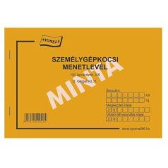   Személygépkocsi menetlevél, NYOMELL, A/5-ös - D.GÉPJÁRMŰ 31