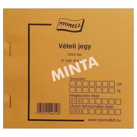 Vételi jegy, NYOMELL - B.VÁLL.9
