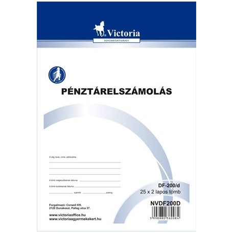 Pénztárelszámolás, VICTORIA PAPER, A/5-ös, 25×2 lapos - DF.200/D