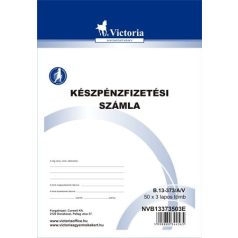   Készpénzfizetési számlatömb, VICTORIA PAPER, 1 ÁFÁs, 50×3 lapos, álló - B.13-373/A/V