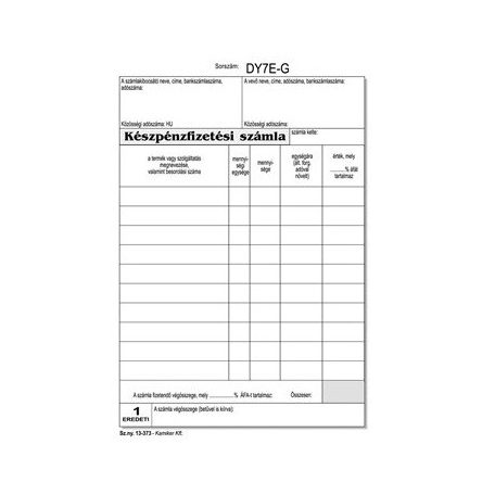 Készpénzfizetési számlatömb, VICTORIA PAPER, 1 ÁFÁs, 50×3 lapos, álló - B.13-373/A/V