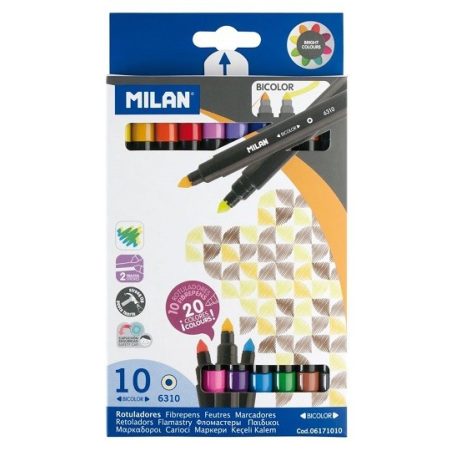Filctollkészlet, MILAN, 6310, Bicolour, 20 színű