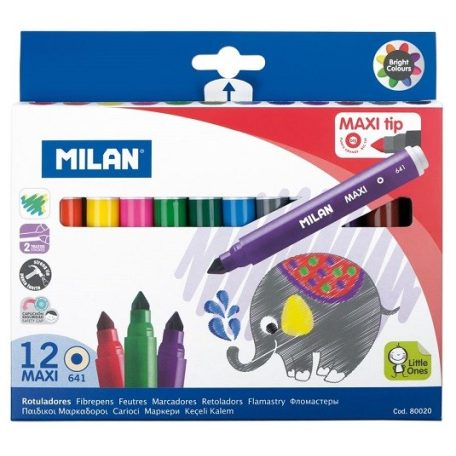 Filctollkészlet, MILAN, 641, Maxi, 12 színű