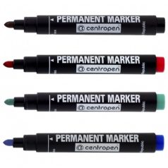 Alkoholos marker, CENTROPEN, 8566, gömb hegyű, 4 színben