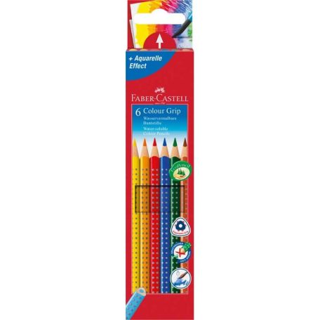 Színes ceruzakészlet, FABER-CASTELL, Grip, 6 színű