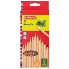 Színes ceruzakészlet, HERLITZ, Trió, natúr, 12 színű