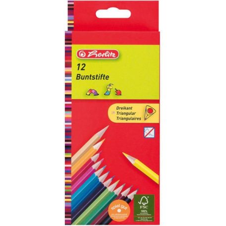 Színes ceruzakészlet, HERLITZ, Trió, 12 színű